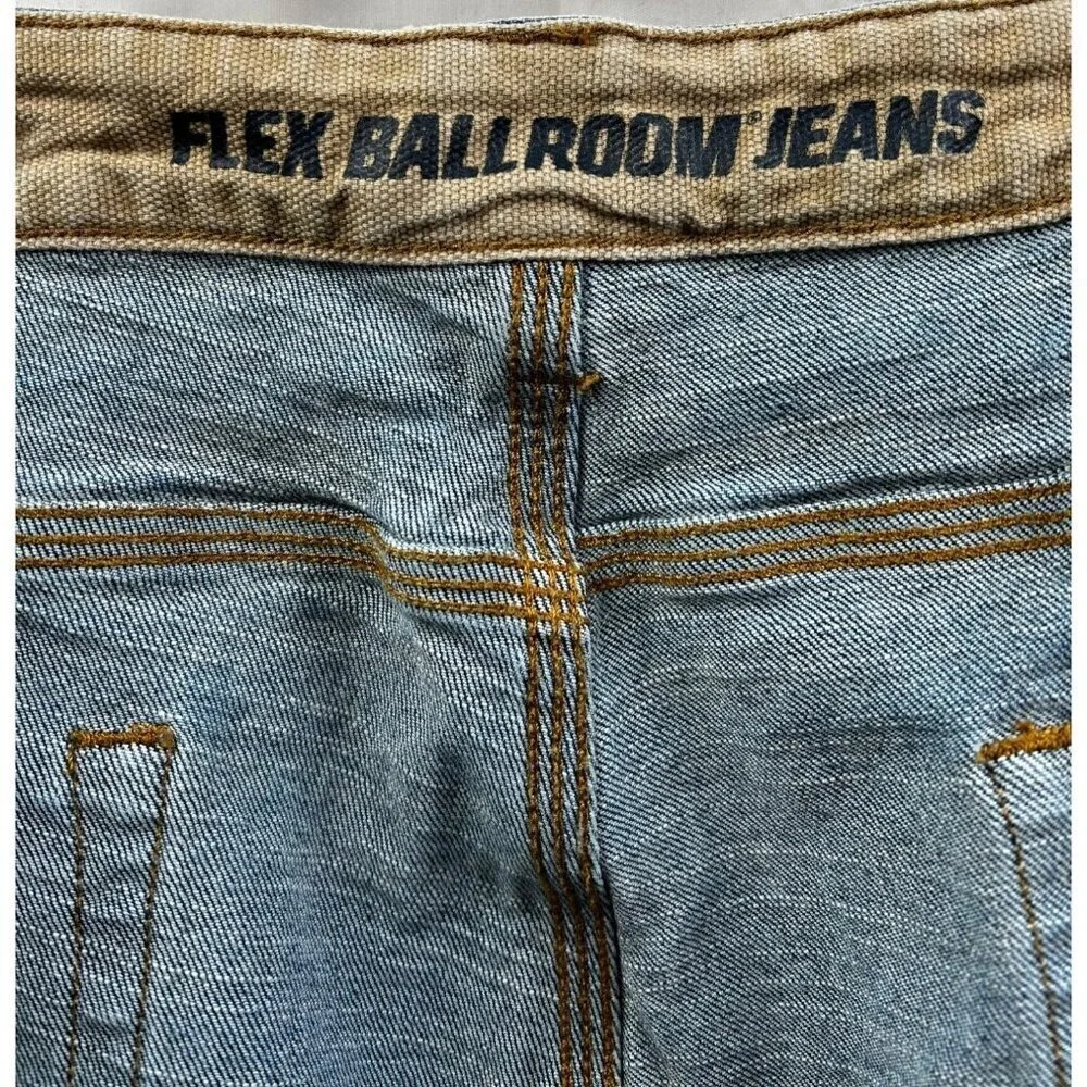 Duluth Trading Flex Ballroom Jeans 44x32 Relaxed Fit Mens Blue Denim‎ Cotton